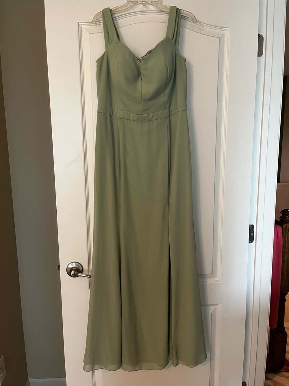 Bill Levkoff Olive Green Sleeveless A-Line Gown